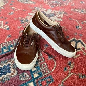 chocolate leather vans